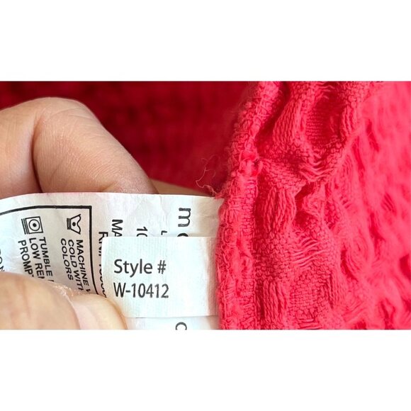 Mod-o-doc‎ Waffle Textured Cardigan red preppy sz S - Picture 6 of 8
